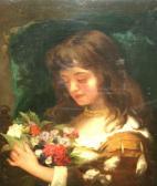 MURDOCH Ch. C 1800-1900,Portrait of a girl holding a bouquet of flowers,Rosebery's GB 2008-03-11