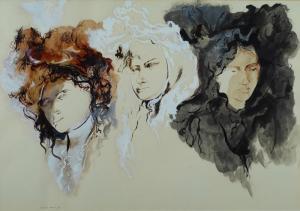 MURER Franco 1952,Tre volti di donna,1984,Galleria Pananti Casa d'Aste IT 2017-05-27