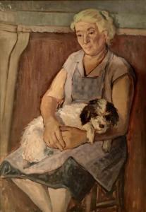 MURGINSKI david 1905-1975,Seated woman with dog,Matsa IL 2019-07-15