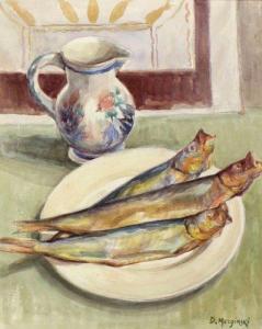 MURGINSKI david 1905-1975,Still Life with Fish,Montefiore IL 2008-04-09