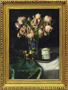MURIN Vilmos 1891-1952,Stillleben mit Rosen in einer Vase,Reiner Dannenberg DE 2021-12-09
