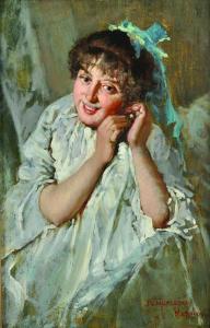 MURISCO J.V 1800-1900,V... Murisco  Italian. A Girl with Earrings,John Nicholson GB 2016-03-09