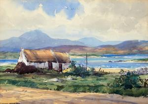 MURPHY Frank 1925-1974,COTTAGE BY A LAKE, CONNEMARA,Whyte's IE 2023-12-13