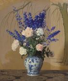 MURPHY Hermann Dudley,a still life with delphiniums and roses in a blue ,Bonhams 2005-12-12