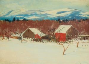 MURPHY Hermann Dudley 1867-1945,Houses in a winter landscape,John Moran Auctioneers US 2023-12-06