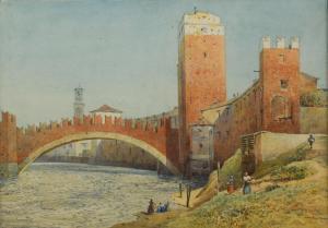 MURRAY Alexander H. Hallam 1854-1934,Ponte di Castel Vecchio, Verona,Cheffins GB 2019-03-06