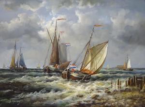 MURRAY Bob,Dutch Sailing Vessels Coming into Shore,20th century,David Duggleby Limited 2017-12-02