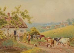 MURRAY H 1800-1900,TENDING CATTLE,Ross's Auctioneers and values IE 2022-08-17