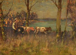 MURRAY John Reed 1861-1906,CATTLE AND DROVER BY A LAKE,Dreweatts GB 2022-12-02