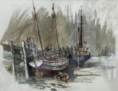 MURRAY Roger 1900,Fishing Boats Moored in Harbour,David Duggleby Limited GB 2022-02-19