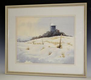 MURRELL Claude,Sussex Windmill Snowscape,Bamfords Auctioneers and Valuers GB 2016-10-26