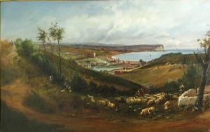 MURRY david 1940-1980,A harbor scene with sheep on thehillside,Bonhams GB 2010-01-24
