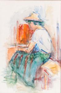MUSCELEANU Ion 1903-1997,Woman Reading,1984,Shapiro Auctions US 2013-02-16