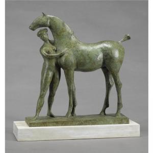 MUSGRAVE OLIVIA 1958,STANDING AMAZON WITH HORSE (AFTER STUBBS),Sotheby's GB 2009-05-07