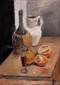 MUSIL Leopold 1920-1997,Still life with jug and oranges,Vltav CZ 2023-12-14