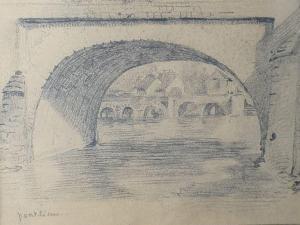 MUSSET Alfred de 1810-1857,Le vieux Pont à Pont-Lieu (Sarthe),1827,Binoche et Giquello FR 2020-07-17