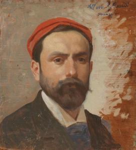 MUSSINI Luigi 1813-1888,Autoritratto con berretto rosso,Farsetti IT 2020-10-10