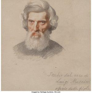 MUSSINI Luigi 1813-1888,Study of a Man,Heritage US 2019-08-08