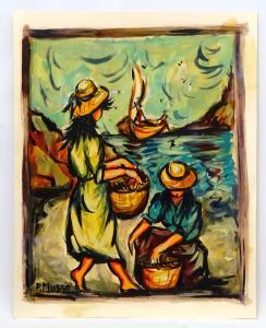 MUSSO Francesco 1942,Spanish fisher women on the shore,Dickins GB 2018-08-03