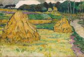 MUTER Marie Melania 1876-1967,Landscape - two haystacks,1905,Desa Unicum PL 2021-05-06