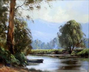 MUTSAERS Gérard 1947,Reflections, Sunlight Yarra River,Theodore Bruce AU 2016-08-28