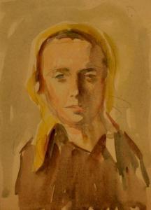 MUTZNER Samuel 1884-1959,Tânără cu basma galbenă,GoldArt RO 2015-05-18