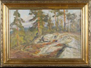 MUUKKA Elias 1853-1938,Metsämaisema,Hagelstam FI 2014-04-01