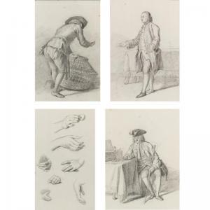 MUYS Nicolaes 1740-1808,FOUR STUDIES: A) A MAN SEEN FROM BEHIND, HOLDING A,1660,Sotheby's 2007-01-25