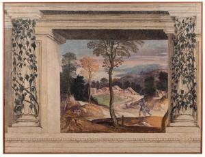 Muziano Girolamo 1532-1592,Paesaggio nei pressi del Castello di Rocca Sinibal,1532,Cambi 2019-06-12