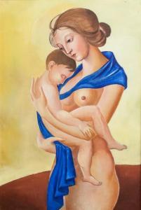 MYAZIN VASYL 1936-2008,Mother and child isolated,2008,888auctions CA 2018-09-13
