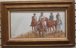 MYRAH Newman 1921-2010,Four cowboys on horse back,1972,O'Gallerie US 2007-04-30