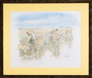 Myrick Burny 1919,Picking Cotton: Study for the Timeless River,Neal Auction Company US 2020-02-09
