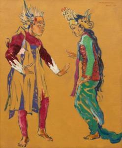 MYSTKOWSKI Czeslaw 1898-1938,Two Balinese dancers,1937,Venduehuis NL 2022-11-24