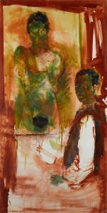 N DIAYE Iba 1928-2008,Le peintre et son modèle,1980,Sotheby's GB 2022-03-22