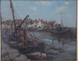 N. MACDONALD Arthur 1866,Low Tide at Pittenweem Harbour,20th century,Tooveys Auction GB 2022-02-16