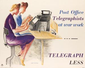 NACHSHEN DONIA,POST OFFICE TELEGRAPHISTS AT WAR WORK - TELEGRAPH ,1943,Swann Galleries 2017-08-02