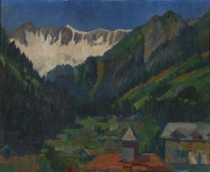 NACHSHEN DONIA 1903-1987,Swiss Alpine Landscape,1925,Skinner US 2023-05-02