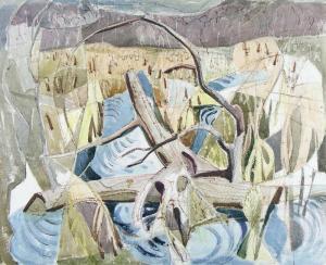 NADDEAU Donald Fred. Price 1913-1998,ABSTRACT LANDSCAPE,Hodgins CA 2008-11-24
