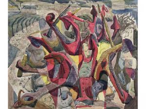 NADDEAU Donald Fred. Price 1913-1998,ANCHOR CORNER OF THE BEACH,1955,Hodgins CA 2008-06-02