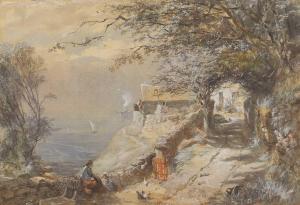 NAFTEL Paul Jacob 1817-1891,Havre Gosselin, Island of Sark, Waiting for the St,Sworders 2023-09-26