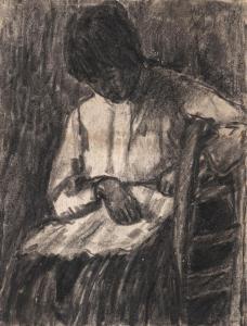 NAGY Istvan 1873-1937,Resting girl,Nagyhazi galeria HU 2023-12-12