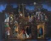 NAHA Raymond 1933-1974,Untitled (Night Kiva Scene,1974,Santa Fe Art Auction US 2020-08-22