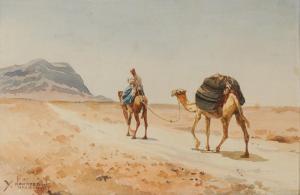 NAHAPETIAN Yervand 1916-2006,Camels in Desert Landscape,1953,Abell A.N. US 2024-02-21