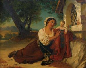NAIGEON Jean Guillaume Elsidor 1797-1867,Femme présentant un enfant,1833,Aguttes FR 2011-10-24