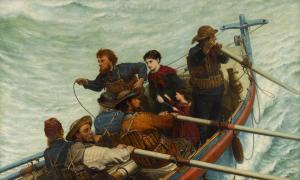 NAISH John George 1824-1905,Life Boat Returning: A sea to starboard,1877,Bonhams GB 2019-04-30