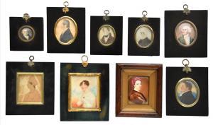 NAIVE SCHOOL,Portrait Miniatures of a Lady and a Gentleman,19th century,Mellors & Kirk GB 2021-09-29