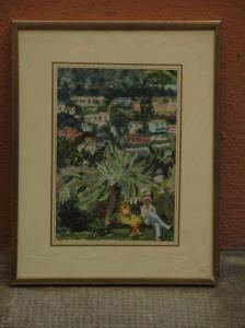 NAJDORF Liba 1900-1900,Paysage exotique avec personnages,Boisgirard - Antonini FR 2018-07-11
