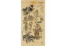 NAKAMURA Fusetsu 1866-1943,Sixteen Arhats,1913,Mainichi Auction JP 2021-06-18
