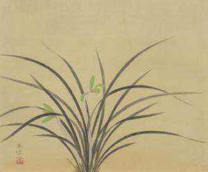 NAKAMURA Gakuryo 1890-1969,Spring orchid,Mainichi Auction JP 2022-07-08