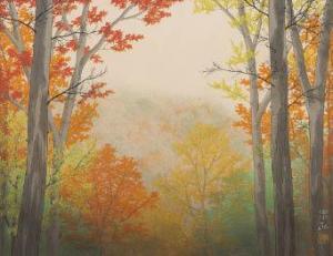 NAKAMURA Munehiro 1950,Autumn forest,Mainichi Auction JP 2023-09-07